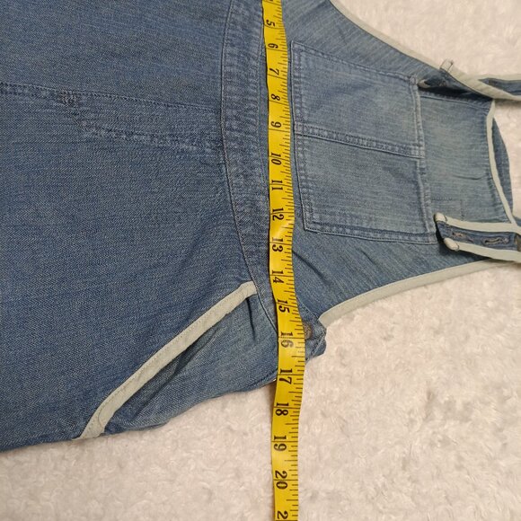 Free People Women's Blue Denim Cotton Overalls Jumpsuit Size 28 - Picture 5 of 9